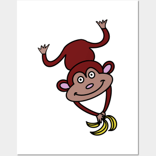 Monkey With Bananas For Monkey Lover Gifts Posters and Art